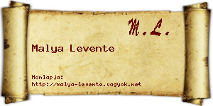 Malya Levente névjegykártya